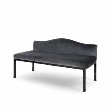 DOGE Banquette: 47.25Wx21.25Dx26.5H in Hammered Bronze Base in Black Patina - F02-107-01
