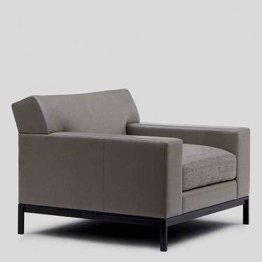 BOUDDHA Club Chair: 34.75Wx35.5Dx27.5H in Satin Ebonized Base - F04-053-03