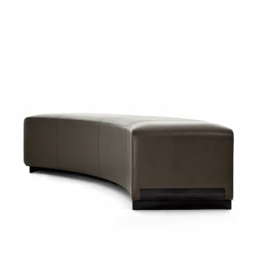 BOREAL Bench: 86.75Wx28.5Dx15.75H with Satin Ebonized metal Feet, 19.5" Seat Depth - F02-051-01