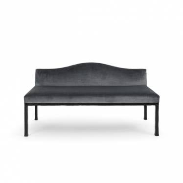 DOGE Banquette: 47.25Wx21.25Dx26.5H in Hammered Bronze Base in Black Patina - F02-107-01
