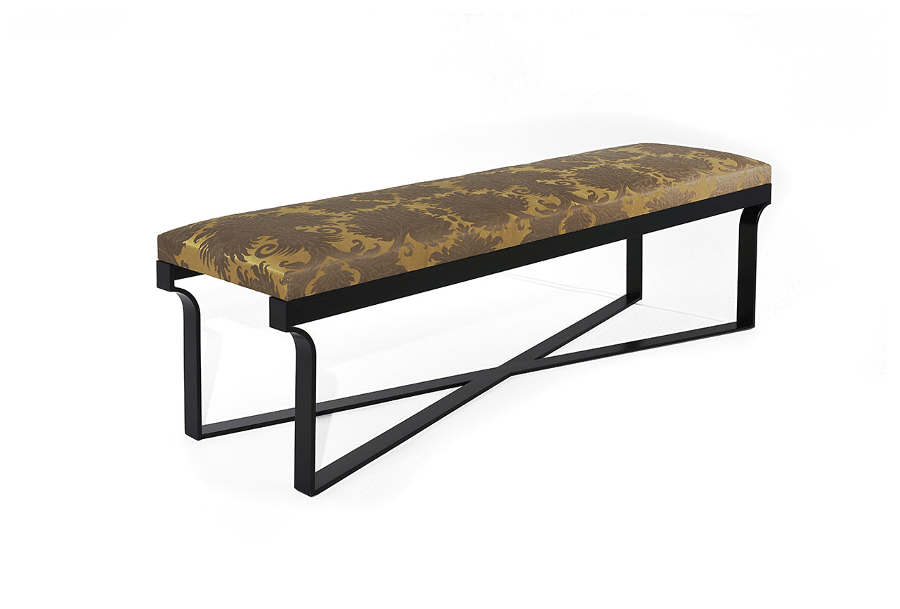 HOBEREAU Bench: 51.25Wx16.5Dx18.5H in Satin Ebonized Base - F02-160-02