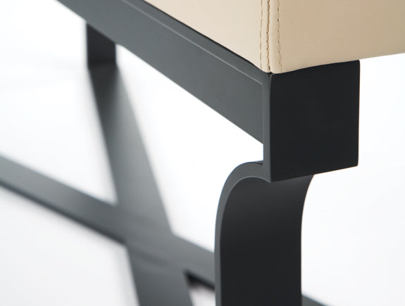 HOBEREAU Bench: 51.25Wx16.5Dx18.5H in Satin Ebonized Base - F02-160-02