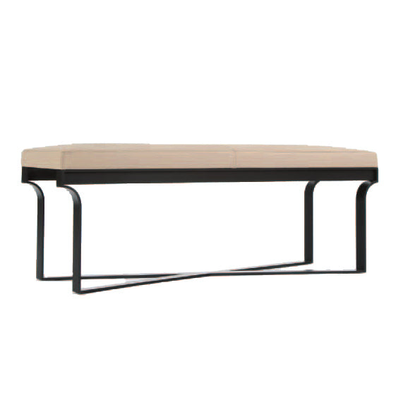 HOBEREAU Bench: 51.25Wx16.5Dx18.5H in Satin Ebonized Base - F02-160-02