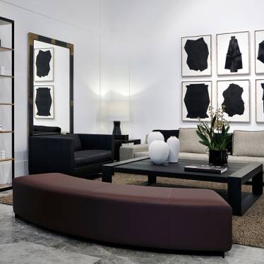 BOREAL Bench: 86.75Wx28.5Dx15.75H with Satin Ebonized metal Feet, 19.5" Seat Depth - F02-051-01