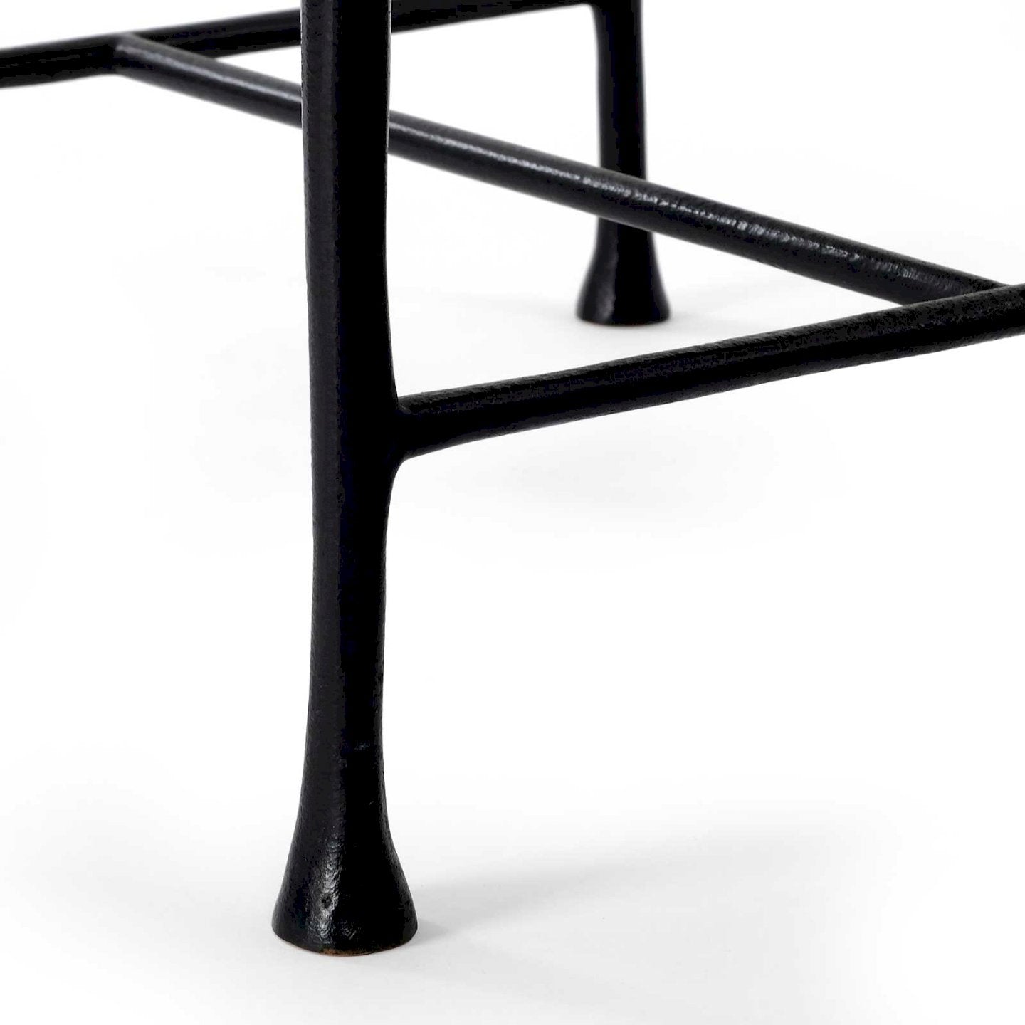 SUD Stool: 8.25Wx16.5Dx18H in Textured Bronze base, Black Patina with Fabric or Leather - F17-297-01